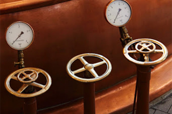Valves with pressure gauges