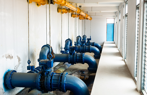 Big pipes of the wastewater treatment plant