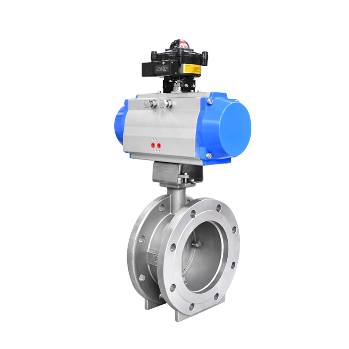 Hastelloy C double offset butterfly valve with pneumatic